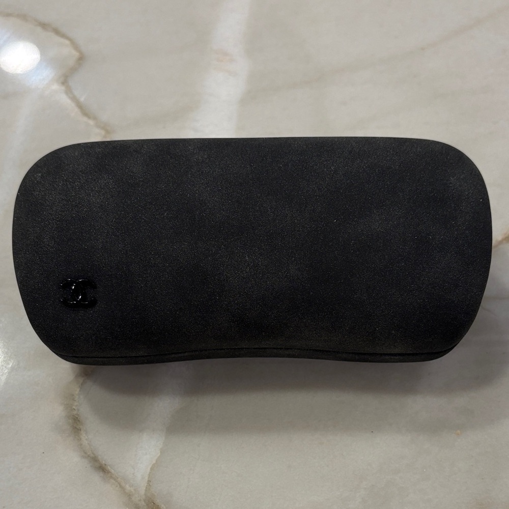 CHANEL Black Hard Shell Eyewear Case with CC Logo